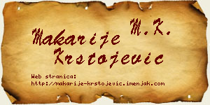 Makarije Krstojević vizit kartica